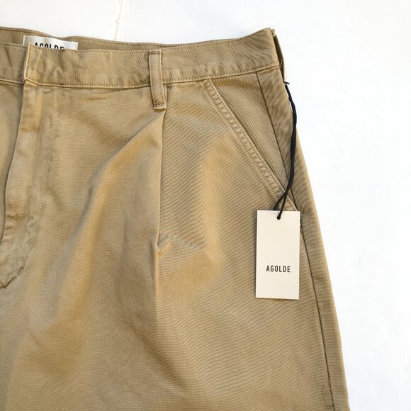 NWT Agolde Daryl Wide Leg Pants Womens 33 Khaki Beige High Rise Waist Cotton NEW - Picture 6 of 12